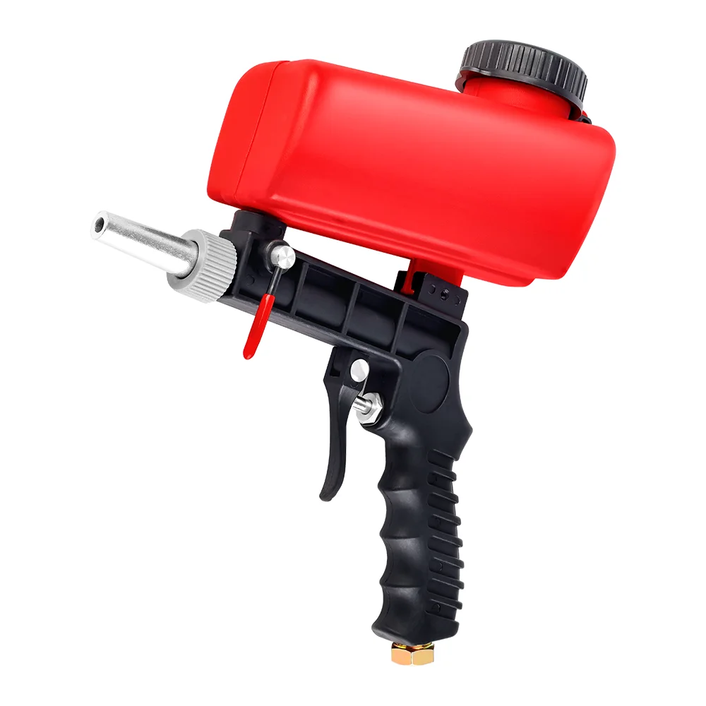Pistolet de sablage pneumatique réglable de 90 psi, machine de sablage domestique portable de 2,1 lb, petit outil pneumatique portatif par gravité sans fil, élimination de la rouille/polissage