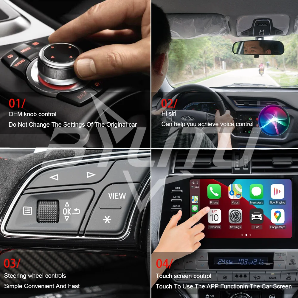 Adaptateur Carplay sans fil, Android Auto Dongle Plug and Play, Prise en charge Bluetooth, WiFi, Connexion automatique pour Hyundai Kia