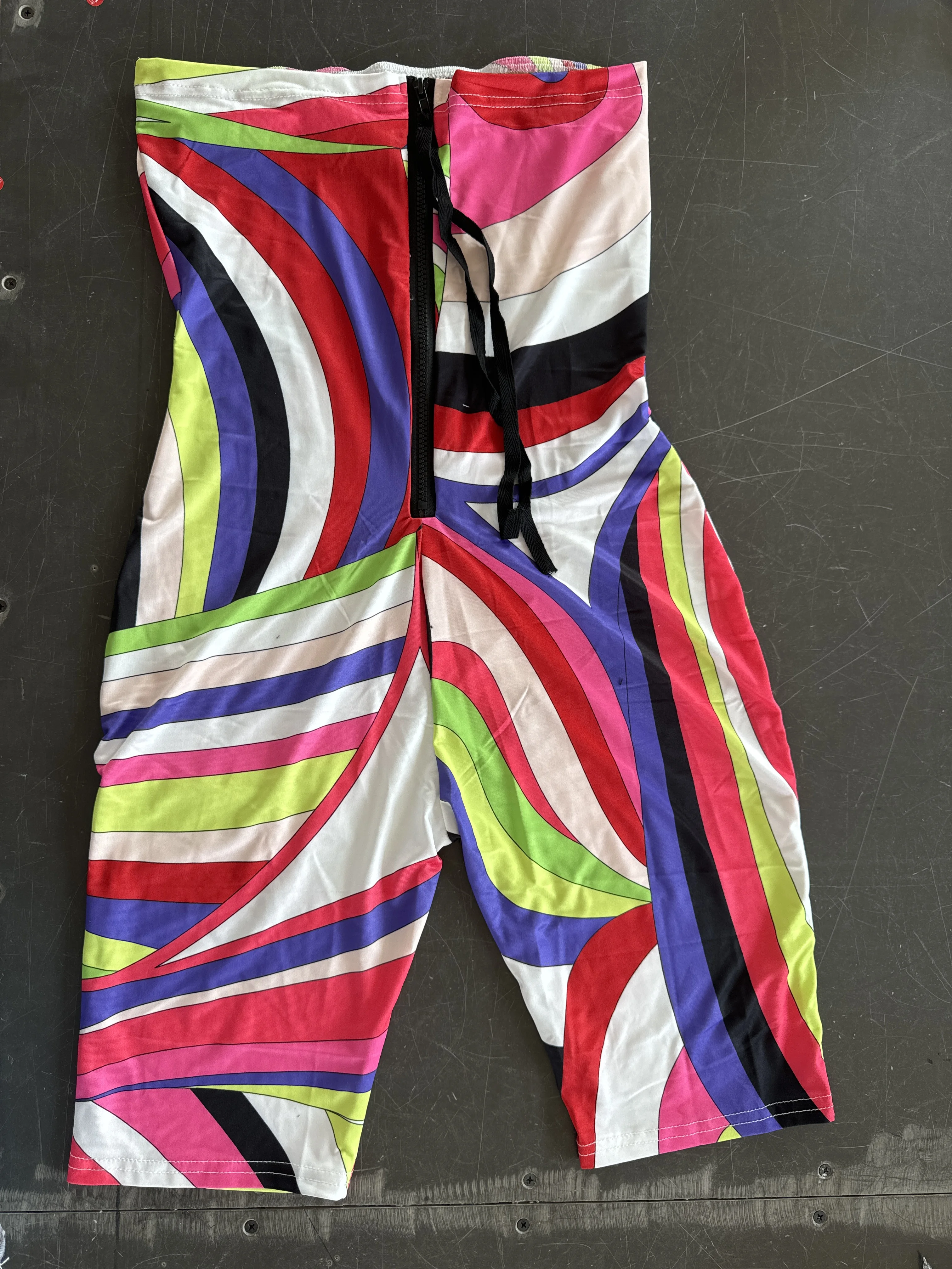 STYLISH LADY Contrast Color Striped Printed Playsuits 2025 Summer Women Strapless Bodycon Sexy Club Party Short Jumpsuits