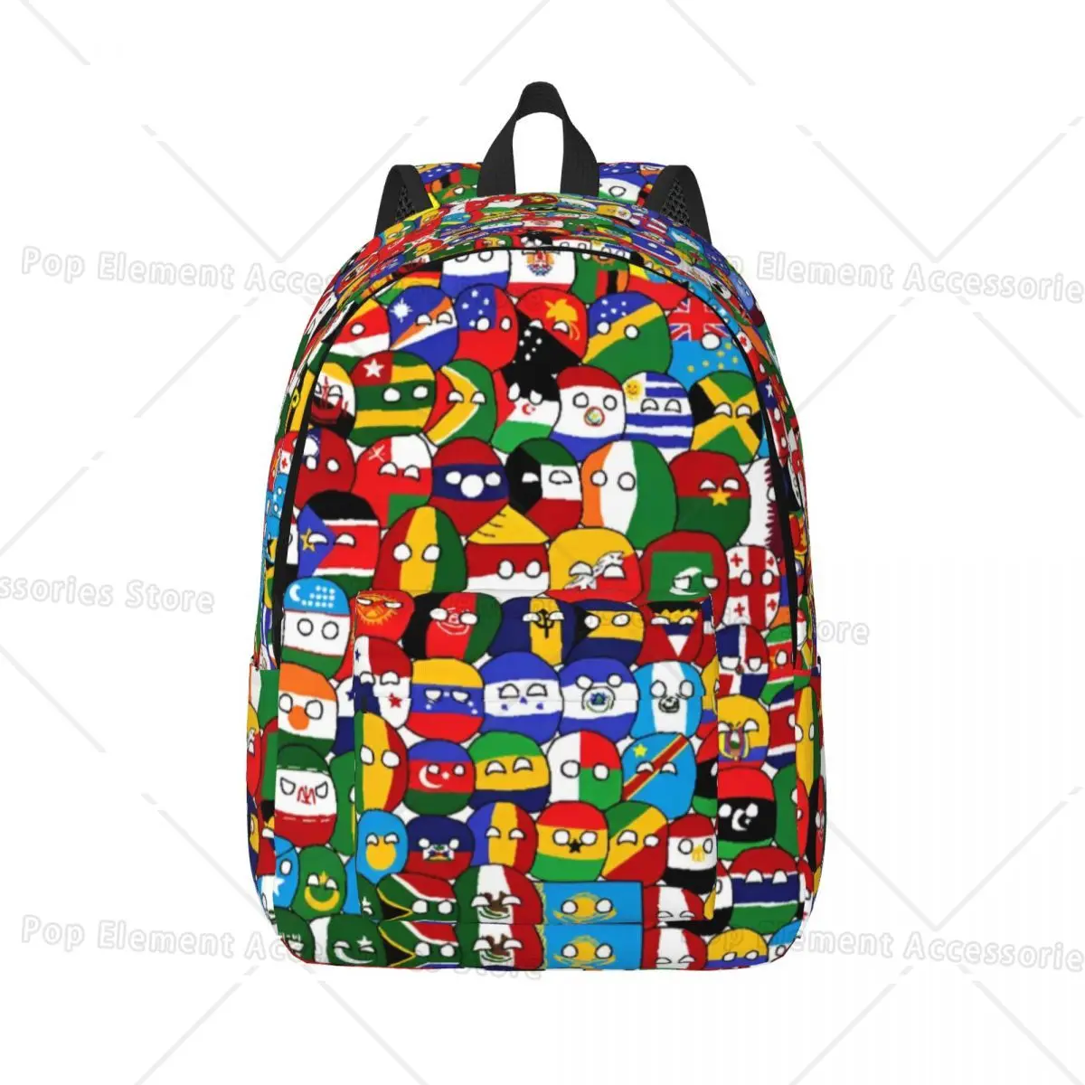 

Countryball Cartoon Backpack for Boy Girl Kids Student School Bookbag Countries Earth Canvas Daypack Preschool Kindergarten Bag