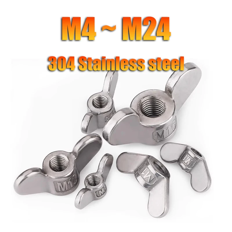 

Yuanbao Nut M4 M5 M6 M8 M10 M12 M14 M16 M18-M24 304 Stainless Steel Special-shaped Hand Screw Big Ear Butterfly Nuts Wing Nuts