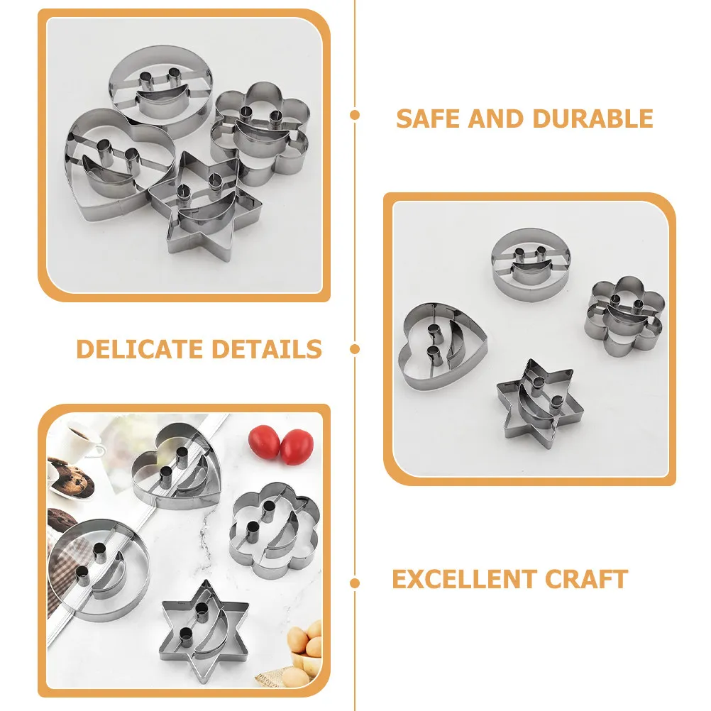 4Pcs Cute Stainless Steel Cookie Cutters Set for Baking Sugar Cookies Fondant DIY Crafts Holiday Party Decoration Baking Tool