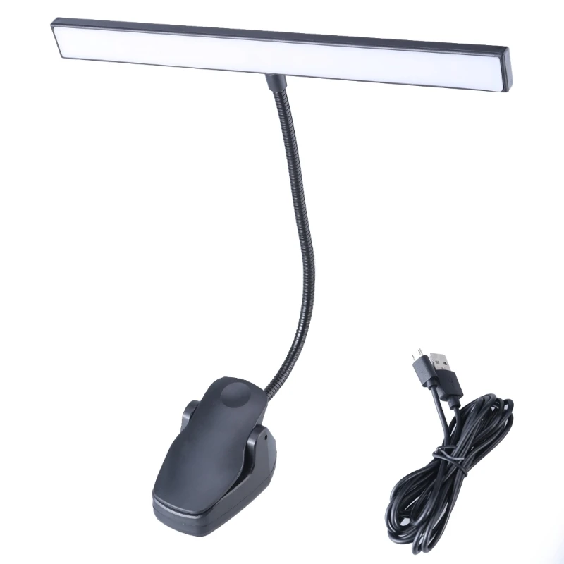 Home Office LED Desk Lamp with Flexible Neck and Clamp 3 Color Modes USB Touch