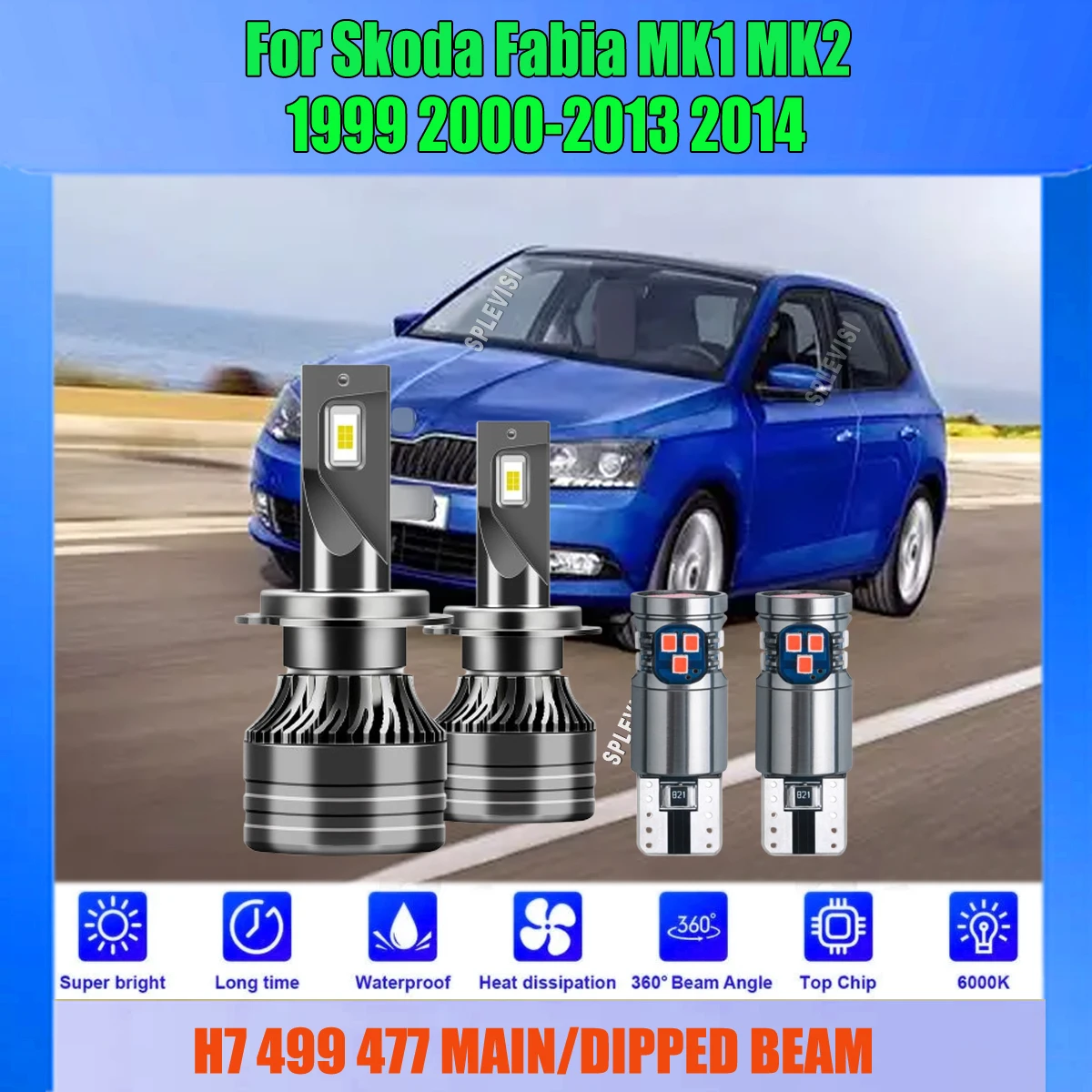 

Dipped Main Beam H7 477 Headlight Bulb Headlamp Improved Visibility in Adverse Conditions For Skoda Fabia MK1 MK2 1999 2000-2014
