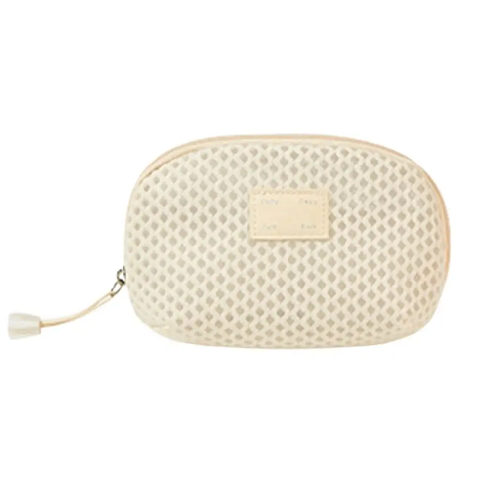 Solid Color Mesh Cosmetic Bag Zipper Bags S/M/L Cosmetic Accessories Organizer Dust-proof Portable Toiletry Storage Bag Office