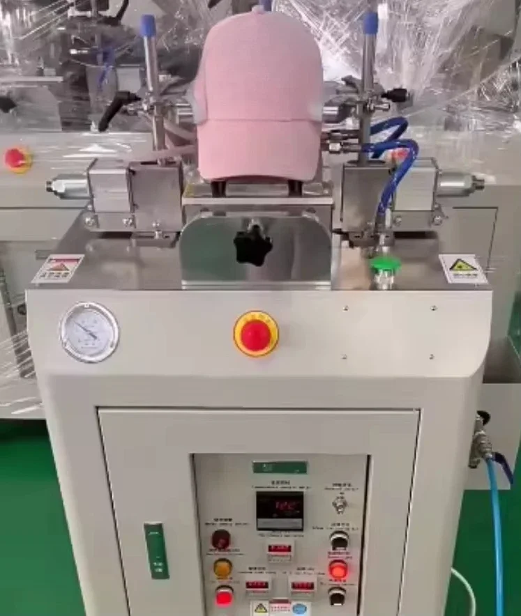 Aluminum head baseball cap ironing machine Single head cap ironing machine with boiler inlay steam ironing