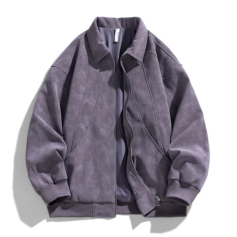 2025 spring bomber jacket men loose vintage Suede Leather jacket moto biker coats windbreaker man outdoor Waterproof outerwears