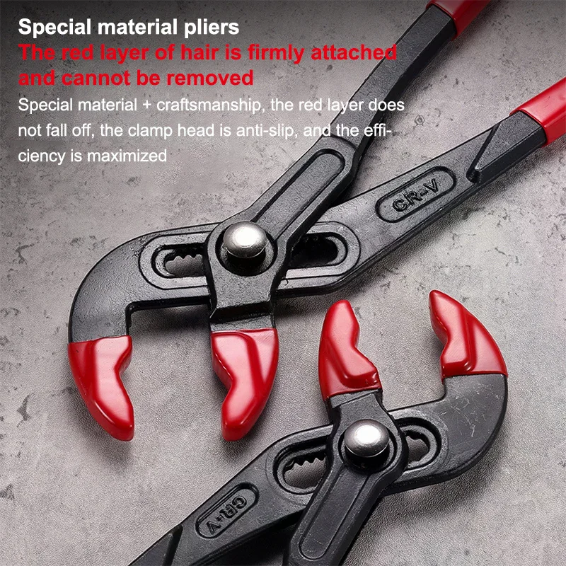 1Pcs Large Opening Water Pump Pliers 7/10/12inch Quick Adjustable Multifunctional Pump Pliers Quick-Release Plumbing Pipe Wrench