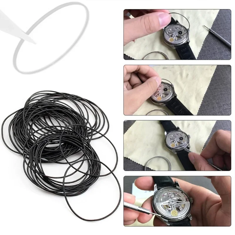 Watch Back Case Rubber Waterproof O-Ring Gasket Repair Tools for Watchmaker Thickness 0.5Mm/0.6Mm 200Pcs