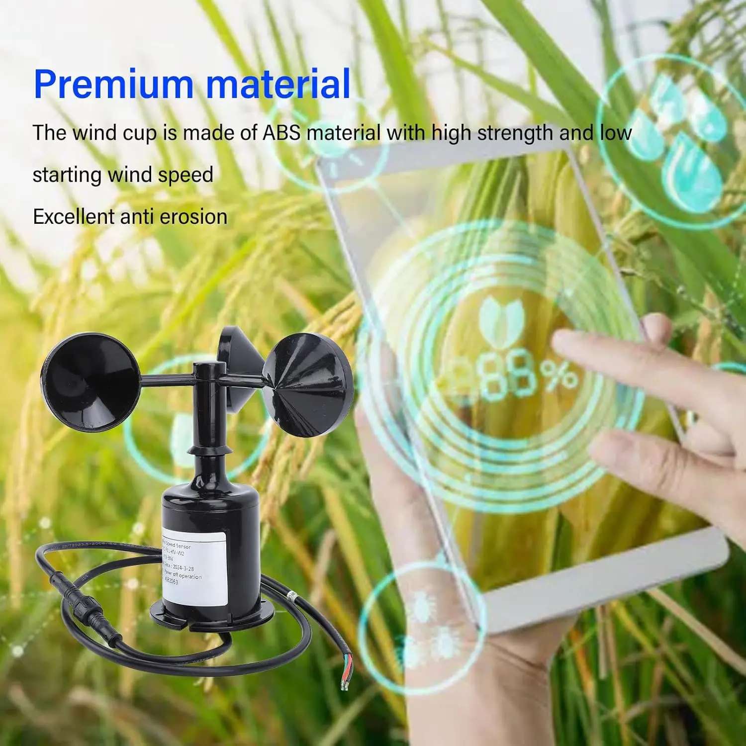 

2026 YGC-FS1 RS485 4-20mA 0-5V Analog Voltage Output Plastic Anemometer Cheap Wind Speed Sensor for Weather Station Measurement