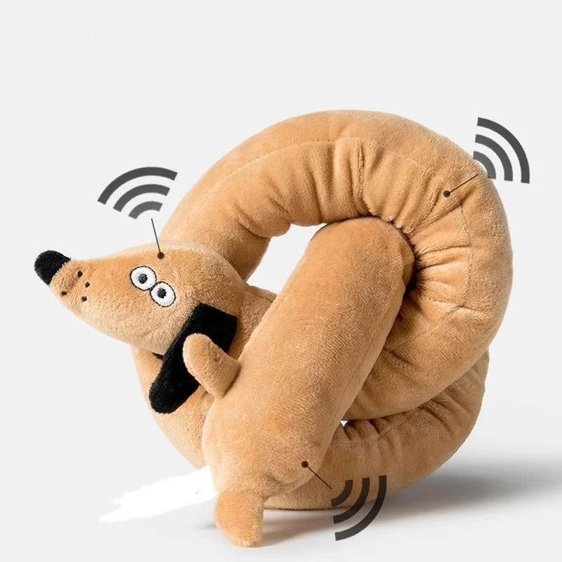 Squeaky Long Dachshund Plush Puppy Tug Toy Chew Resistant Interactive Sausage Chew Toy for Dogs Plush Pet Gift for Puppies