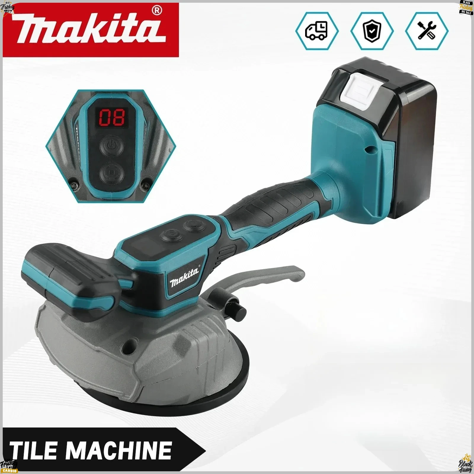 

Вибрационный плиткоукладчик Makita с 8-ступенчатой регулировкой скорости, высокой мощностью, для укладки настенной и напольной плитки, инструмент для домашнего ремонта
