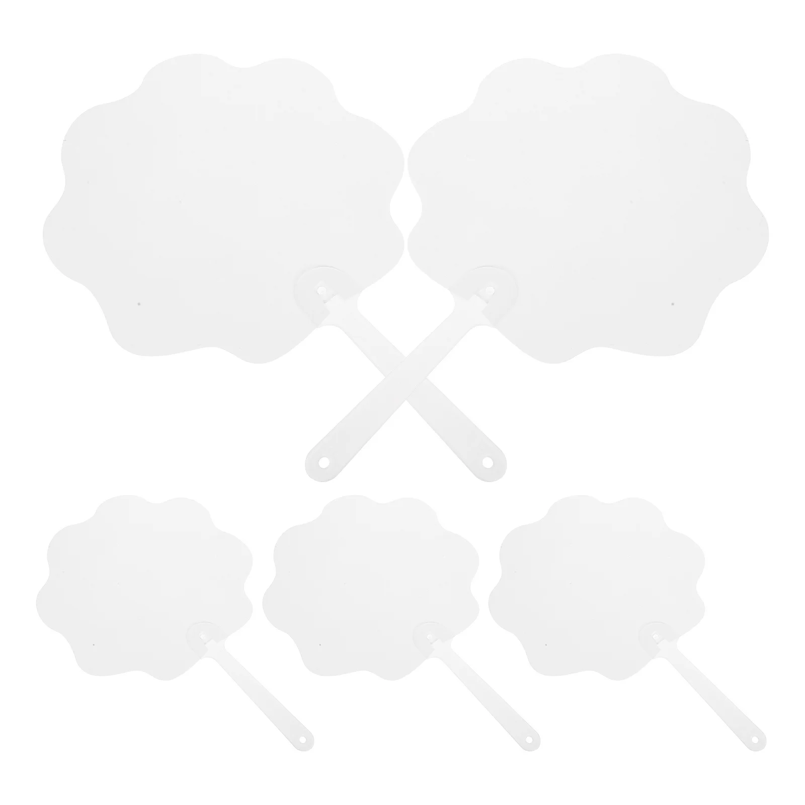 

5Pcs Heat Transfer Advertising Fan Blank Double Sided Sublimation Printable Paddle for Graduation Wedding Souvenir DIY Craft Fan