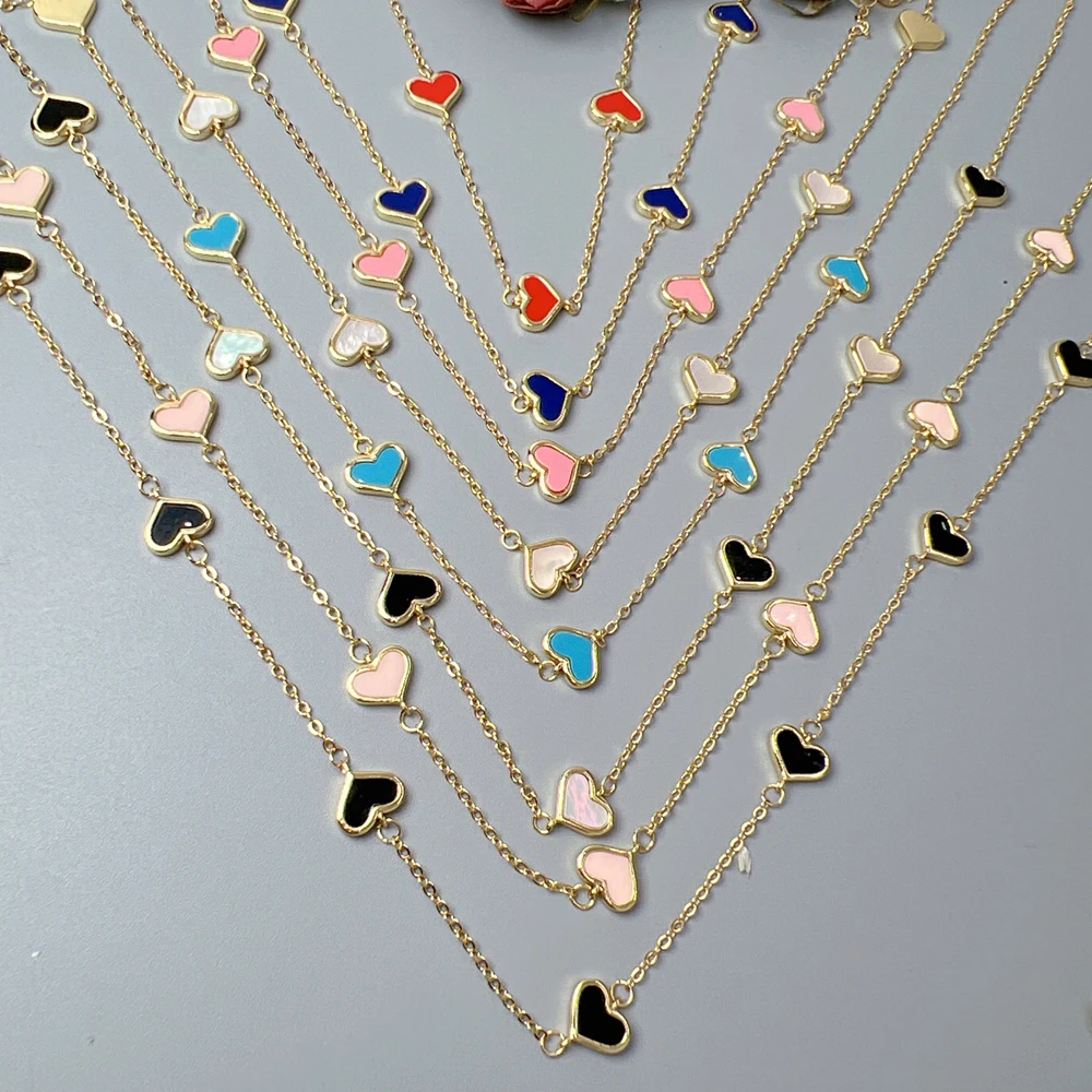 

Fashion Enamel Sea Shell Heart Necklace For Women Jewelry Gift