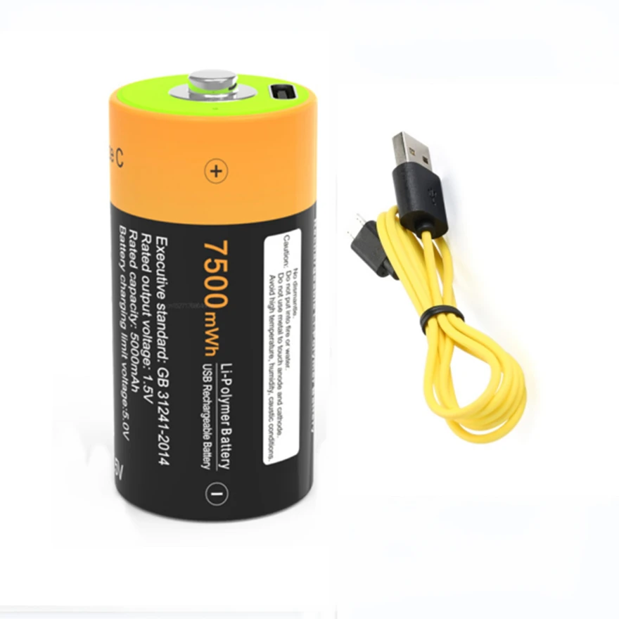 

1PCS New ZNTER 1.5V 7500mWh Rechargeable Battery C Lipo LR20 Battery for RC Camera Drone with Type C Cable Fast Charge