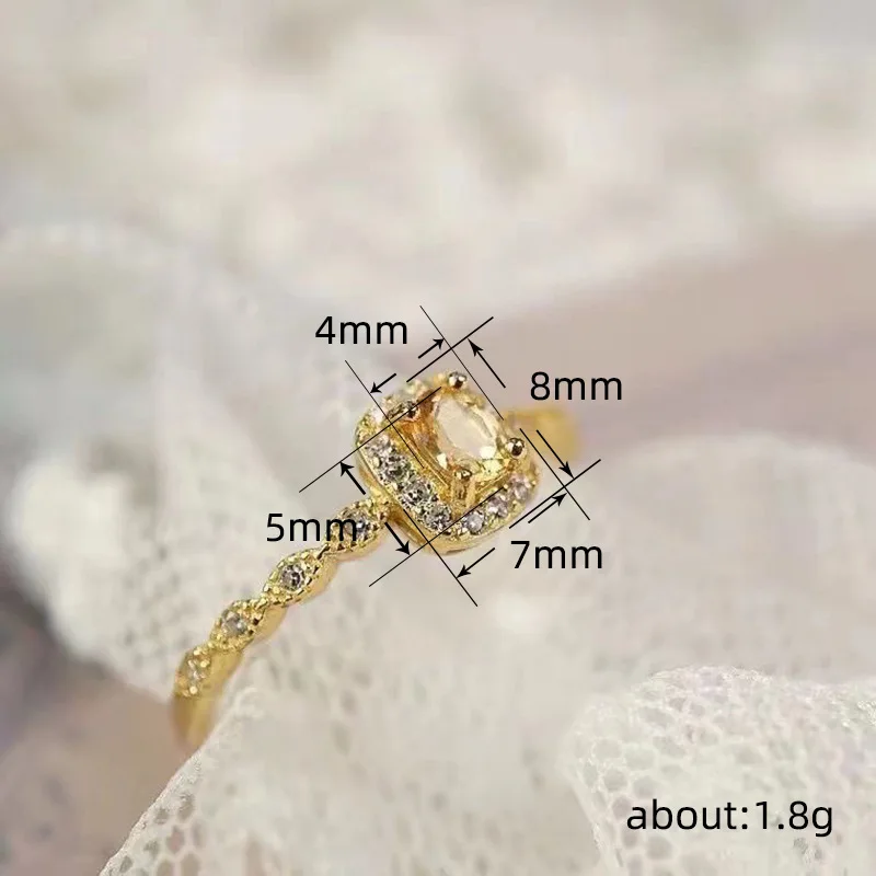 Huitan Unique Orange Cubic Zirconia Rings Silver Color/Gold Color 2023 New Wedding Rings for Women Temperament Elegant Jewelry