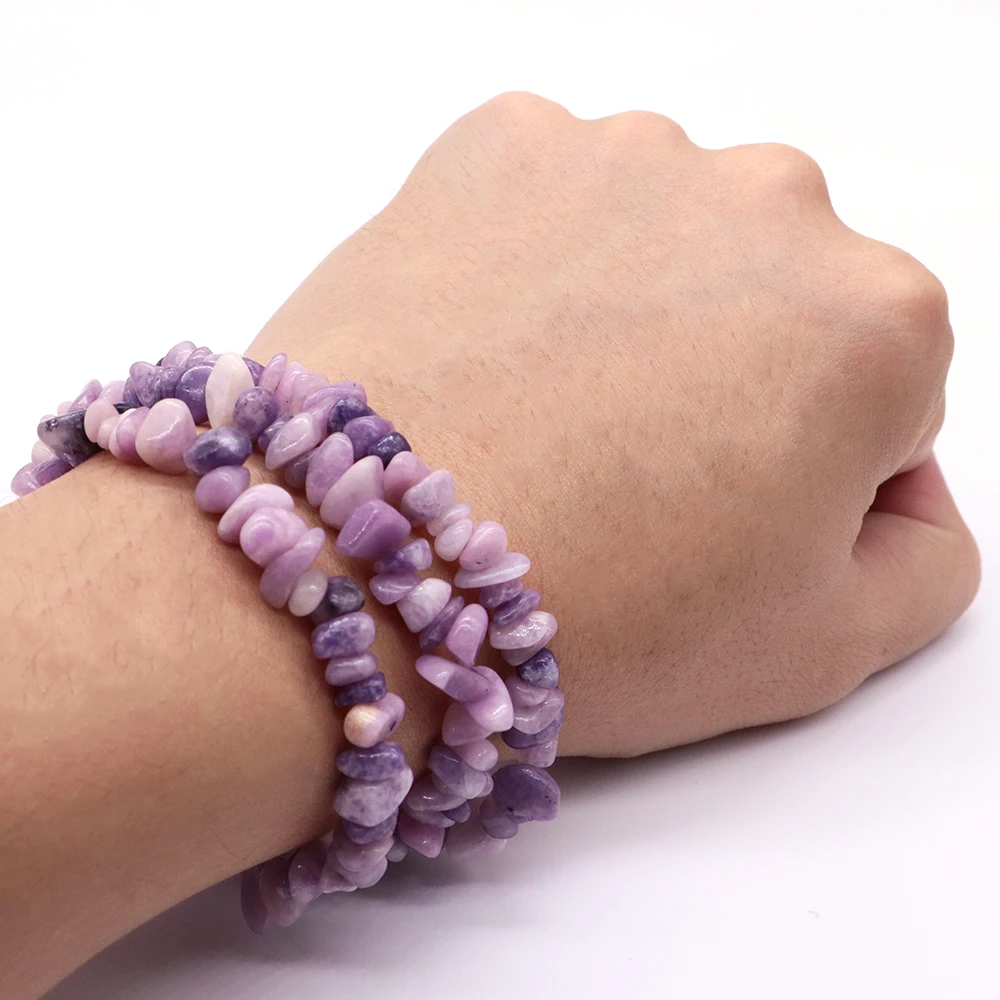 5-8mm Natural Irregular Lilac Lepidolite Stone Beads Gravel Chips Loose Spacer Beads for Jewelry Making DIY Bracelet Necklace view 5