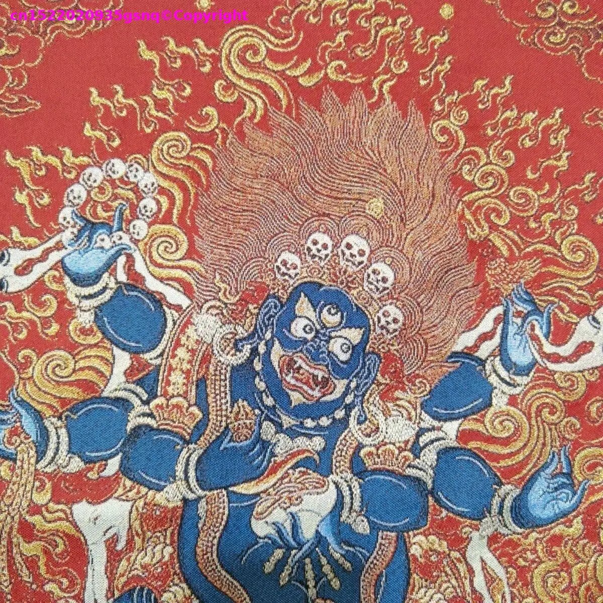 Buddhist supplies articles,Mahakala painting,Silk embroidery Thangka painting,Buddhist decoration,Buddhist altar decor painting
