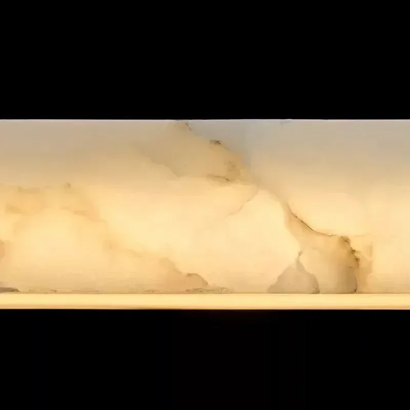 

Natural Marble LED Pendant Light Modern Linear Hanging Lamp for Hotel Lobby Restaurant Dining Table Living Room Bedroom Lighting
