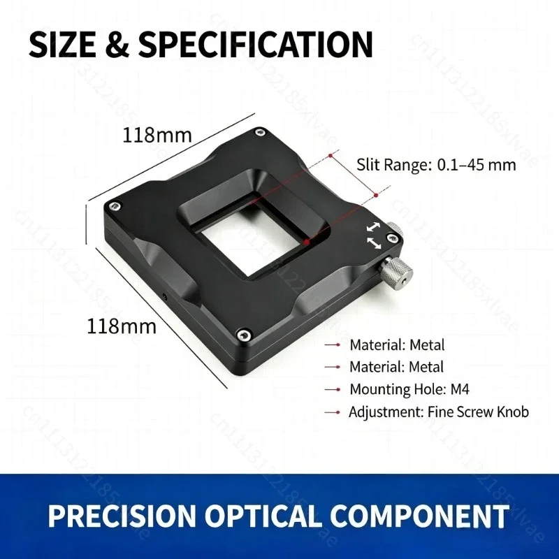 Precision Four-opening Optical Slit Diaphragm, Variable Square Spot Regulator, Adjustable Light Flux Controller for Laser Light