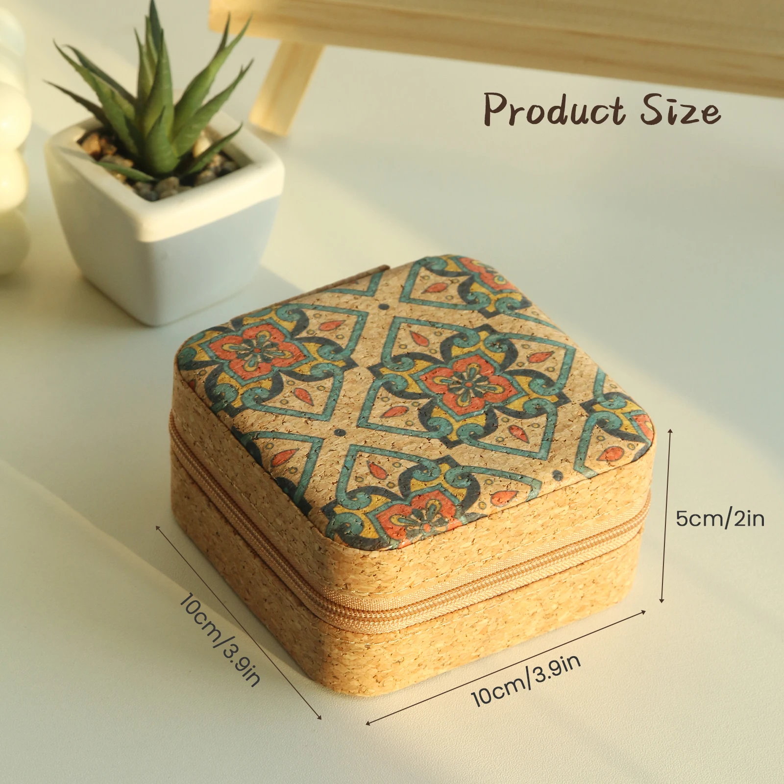 Cork Jewelry Box Travel Portable Earrings Rings Necklaces Storage Box Home Storage Accessories