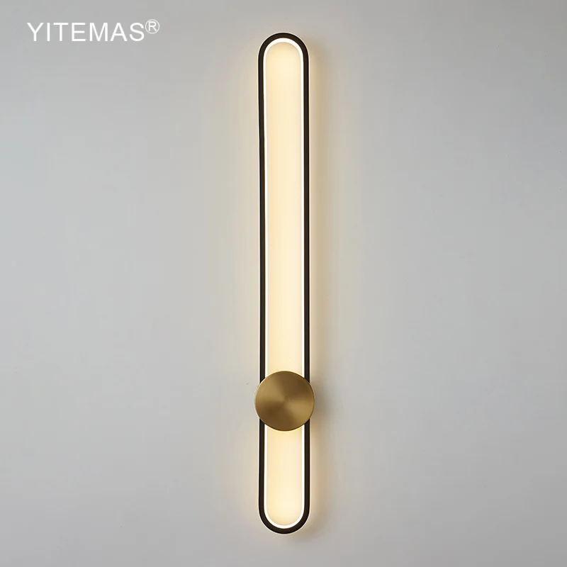 Long Wall Lamp For Living Room Large Led Wall Light 60/90/120Cm Modern Wall Sconce Hallway Black/Gold Stairs Bathroom Lighting