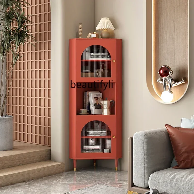 

14 yj Light Luxury Corner Cabinet Modern Minimalist Restaurant Corner Glass Wine Cabinet Storage Cabinet