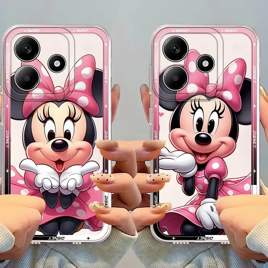 Funda de Minnie Mouse de Disney para Xiaomi Redmi Note 10S 9 10 11 Pro 13C 14C 11S A4 12S 10Lite 12 13 14 Pro Plus 9S cubierta transparente
