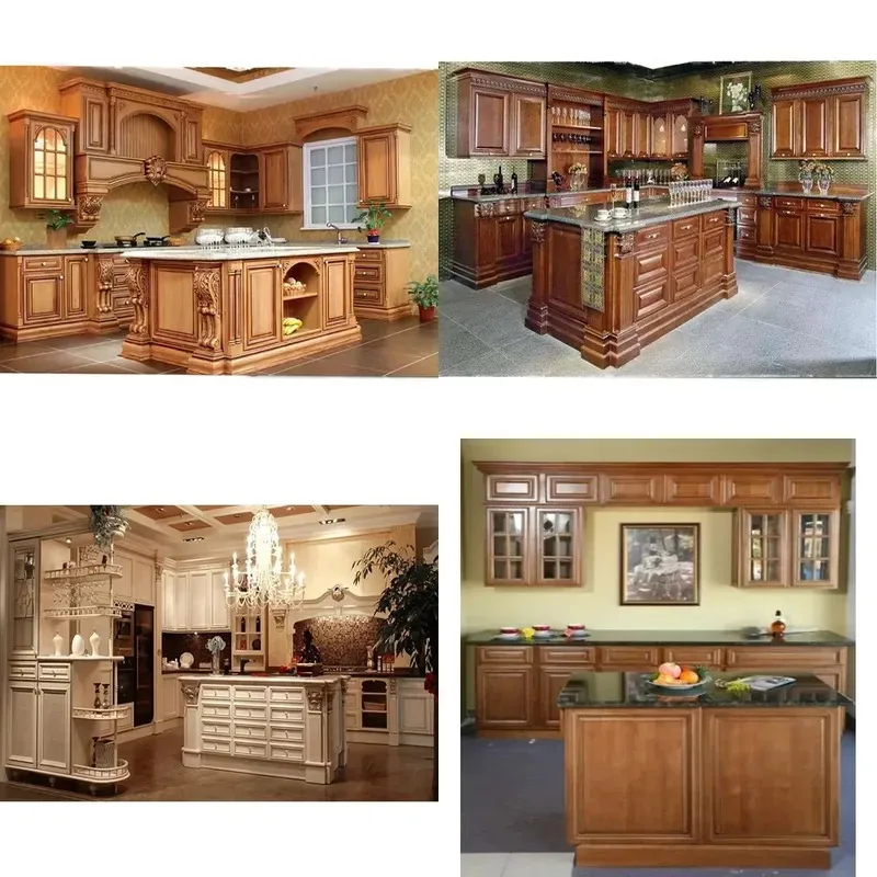 Modern American Style Kitchen Island High Quality Solid Wood Pure Acrylic Composite Stainless Steel Solid Surface Countertop