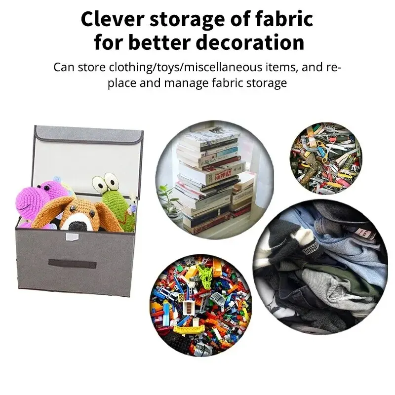 1PC Fold Non Woven Fabric Storage Box Gray Home Supplies Clothing Underwear Sock And Kid Toy Storage Organizer Cosmetics