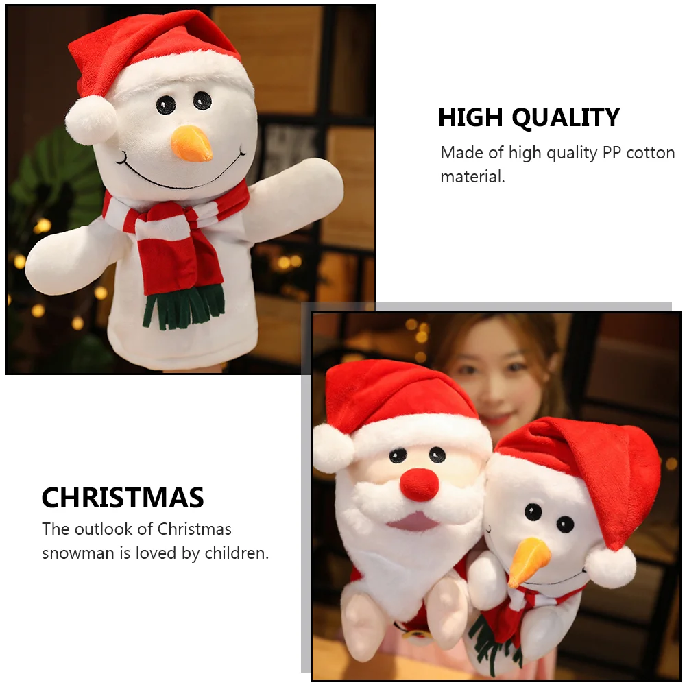 Santa Hand Puppet Kids Finger Plush Deerlet Children Cotton Parent-child Plaything Toddler Puppets