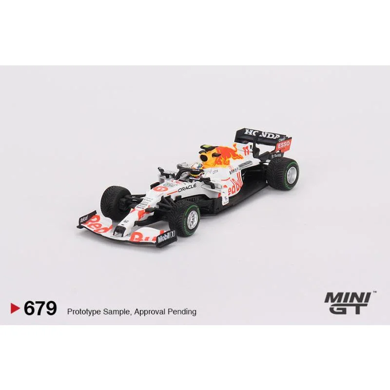 In Stock 1:64 MINIGT 679 680 F1 RB16B WHITE  Diecast Alloy Car Model Collection Toys