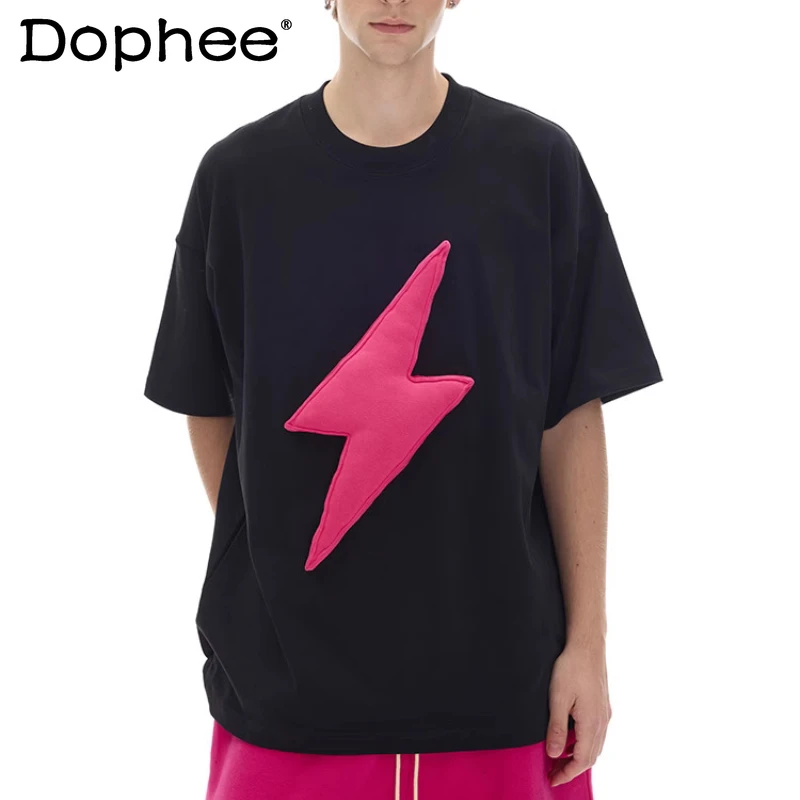 

Couple 2025 Summer New Fashion Three-dimensional Pattern Tees Stylish Round Neck Tops Trendy Loose Comfort Short-sleeve T-shirts