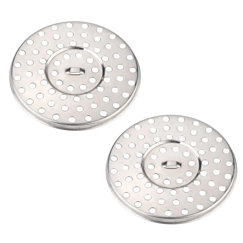 2 Pack 304 Stainless Steel Shower Floor Drain Small Holes Flat Round Floor Drain 8.5cm/3.34inch Diameter Hair Catcher