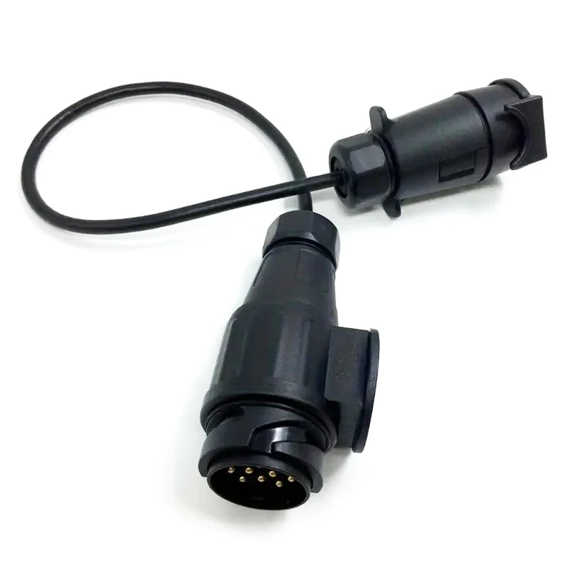 

7 Pin To 13 Pin Trailer Adapter Converter With Cable Wiring Connector 12V Plug Socket
