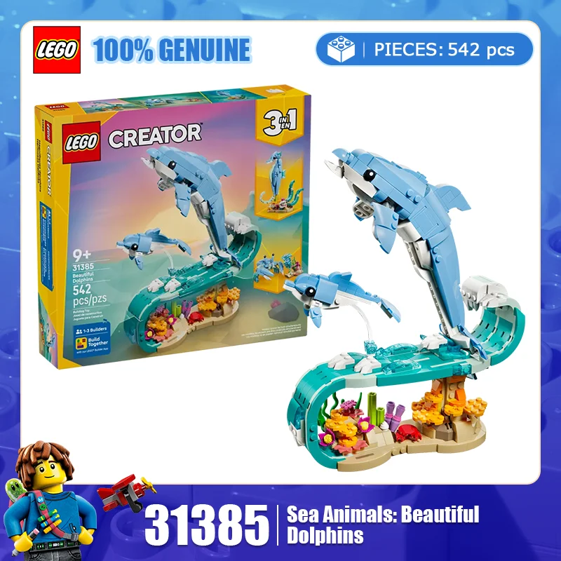 

LEGO Creative Versatile Series 31385 Marine Creatures: Beautiful Dolphins, Boys and Girls, Children's Puzzle Building Toy Gifts