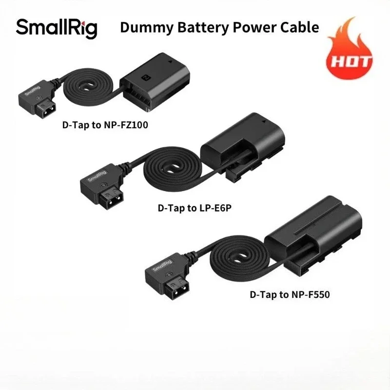 SmallRig D-Tap to NP-FZ100 to LP-E6P to NP-F550 Attachable Self-Coiling Dummy Battery Power Cable for Sony for Canon Cameras