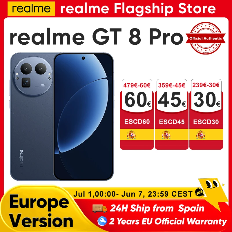realme GT 8 Pro 2026 nuevo smartphone 5G, versión Europe, con Snapdragon 8 Elite Gen 5, cámara ultra de 200 MP, batería de 7000 mAh y carga inalámbrica de 50 W