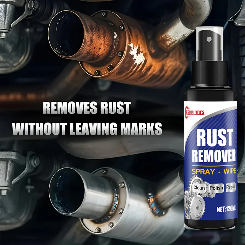 

NEW !! 120ml Universal Rust Remover Spray - Powerfully & Safely Removes Rust from Car Doors, Railings & Frames - Deep Cleaning
