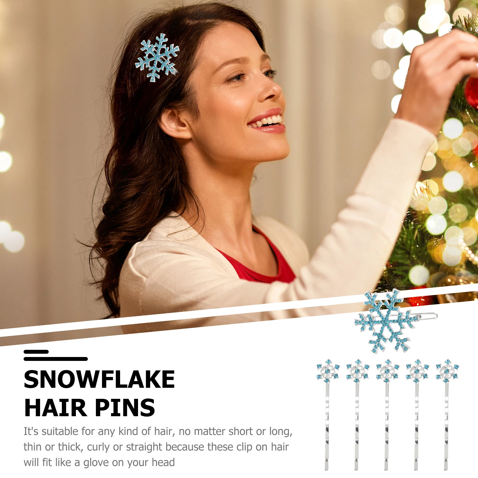 

6 Pcs Card Set Colorful Hair Accessories Bangs Clip Alloy Clips for Straight Christmas Barrettes Kids Girl