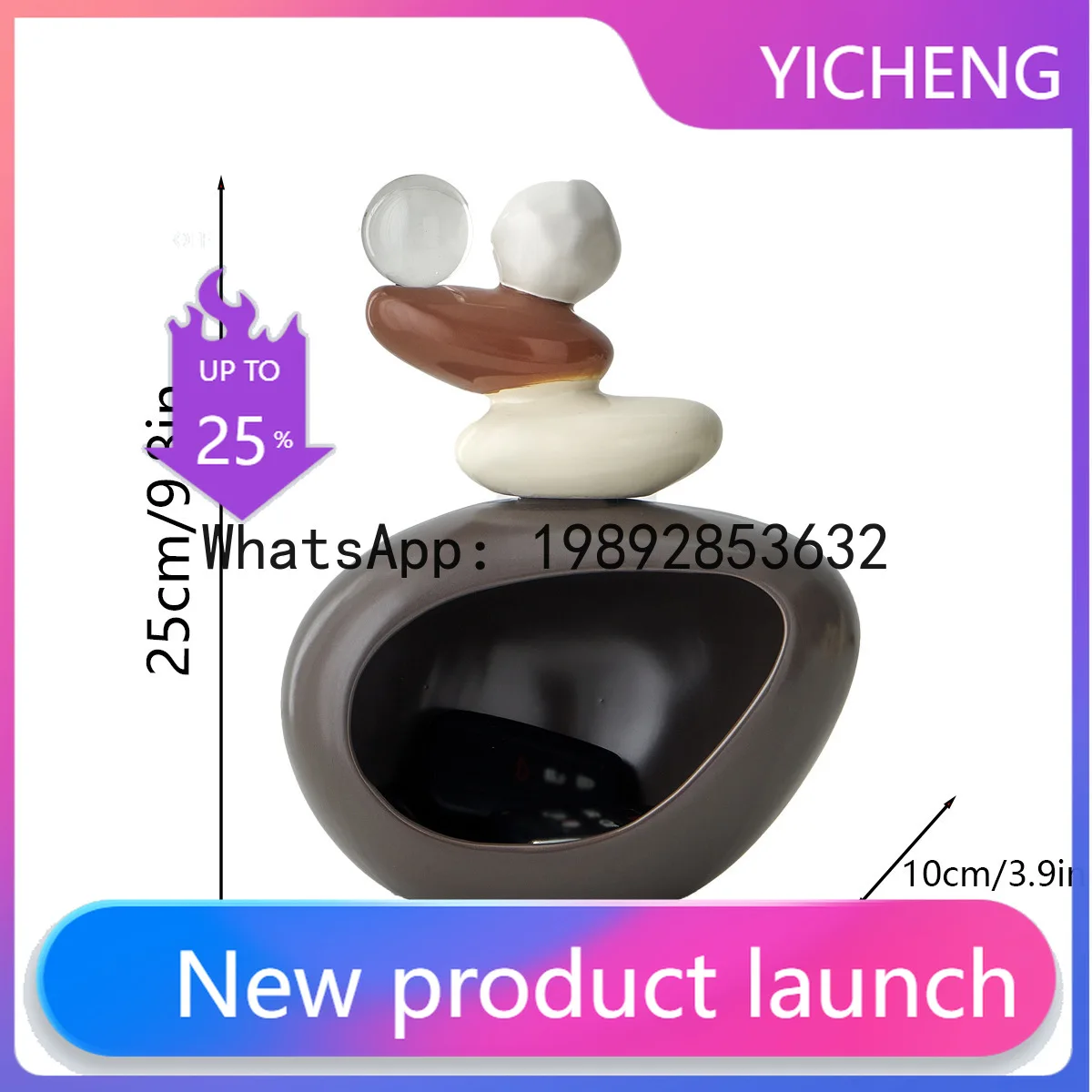 Ceramic Handicrafts Rockery Pebble Desktop Storage Container Stone Cave Store Key Decorative Ornaments Home Accessories