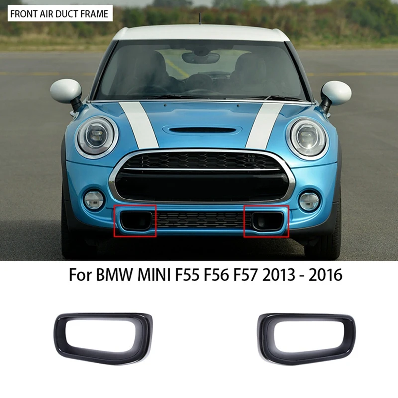 2 PCS Car Bumper Cover Front Air Duct Frame 51117337809 51117337810 Black ABS For BMW MINI F55/F56/F57 2013-2016