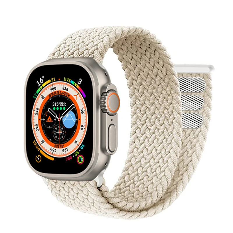 Braided solo loop Strap For Apple Watch band 44mm 40mm 45mm 41mm 49mm 38 42mm Bracelet correa iWatch series 3 SE 6 7 8 ultra 2 9