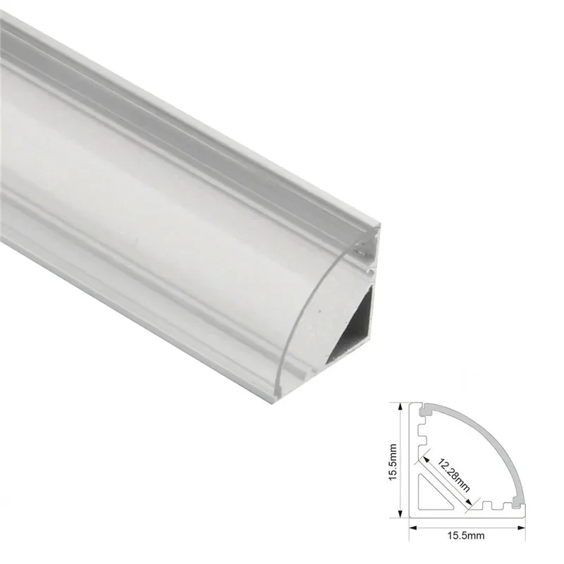 1 zestaw 50cm w kształcie litery U/V/YW listwa LED Light profil aluminiowy przezroczysta osłona kończy się na części taśmy LED światła