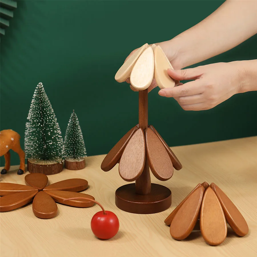 Tree Insulation Mat Solid Wood Dining Table Anti Scalding Mat Pot Mat Festival Gift Creative And Personalized Home Decoration