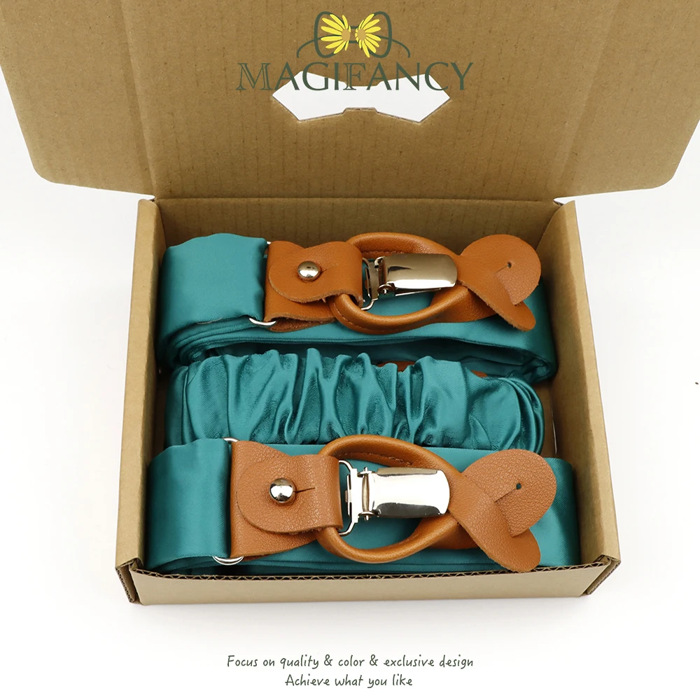 MAGIFANCY Neue Bunte Solide 3,5 cm Hosenträger Männer Polyester Salbei Lachs Rosa Lavendel Täglichen Spiel Hochzeit Klammer Zubehör Geschenk