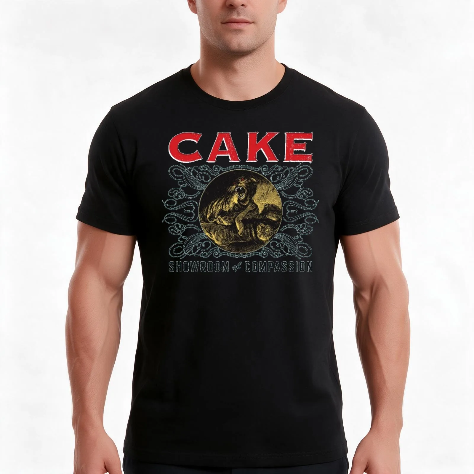 C A K ES H O W R O O MO FC M P A S S I N T-Shirt Summer Casual Cotton Tee Oversized Streetwear Tops Vintage Graphic Print