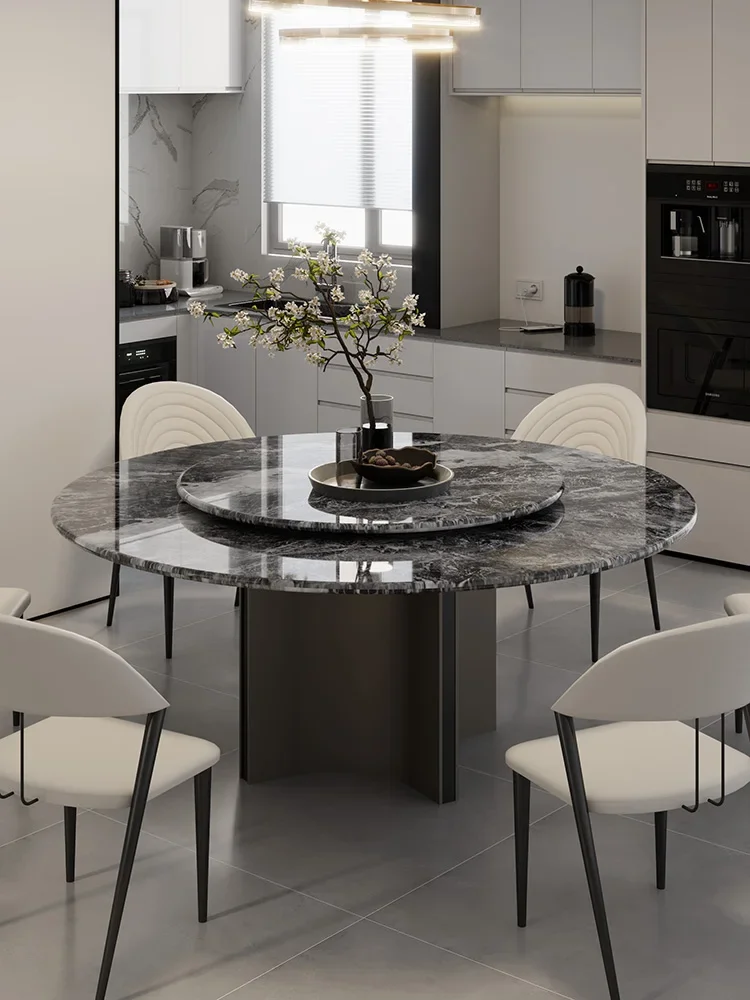 Marble dining table flat replacement luxury stone Bulgari countertop round light luxury high-end home luxury Italian style