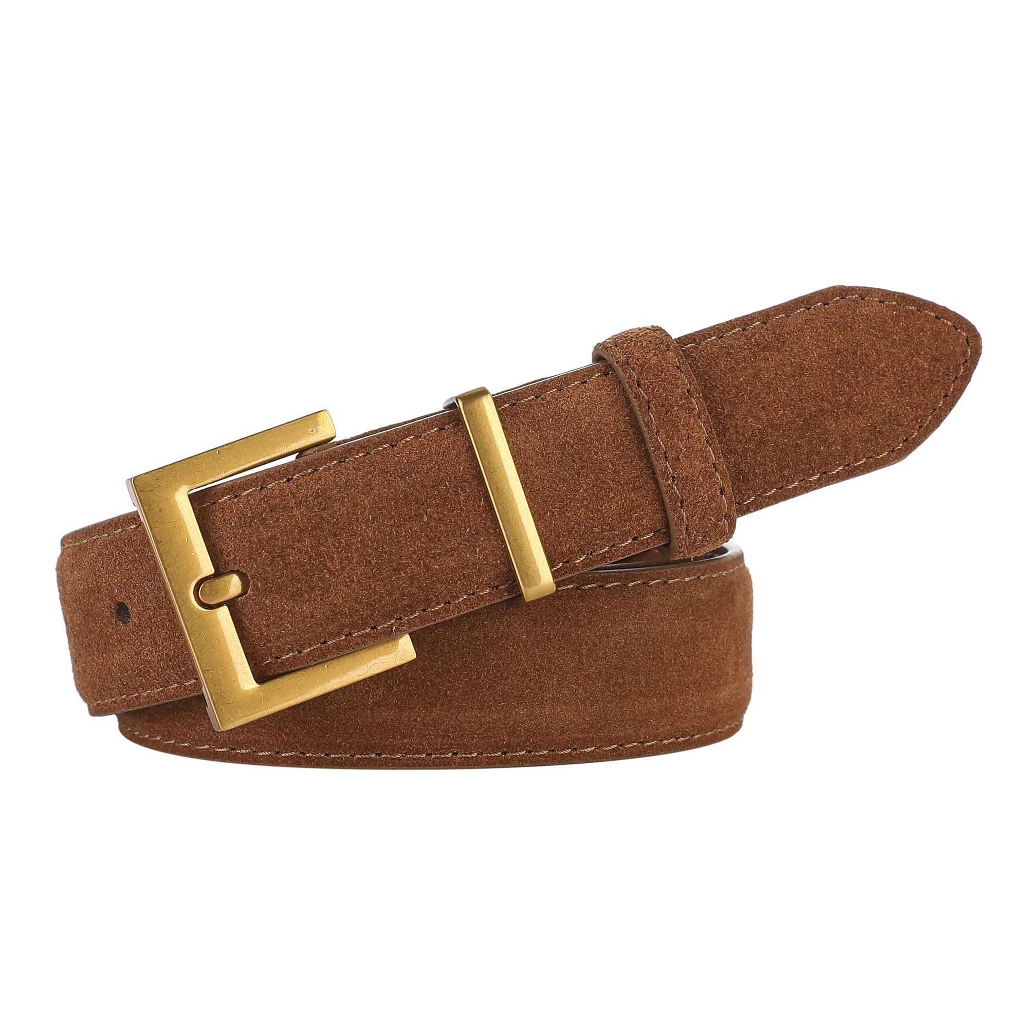 Trendiger Damen-Doppelgürtel aus echtem Leder, elegantes Rindsleder-Wildleder mit stilvoller quadratischer Legierungsschnalle, ideal für Kleider und Jeans – Detail 13