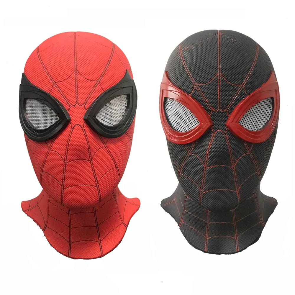 Spiderman Cosplay Mask 1:1 Helmet Spider Man PVC Costume Headgear Black Stealth Version Halloween Superhero Children Adult Gifts